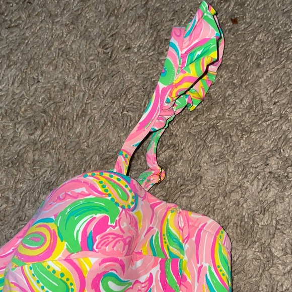 Lilly Pulitzer Hannah Ruffle Bikini set in All Nighter Flamingo Print - Picture 12 of 14
